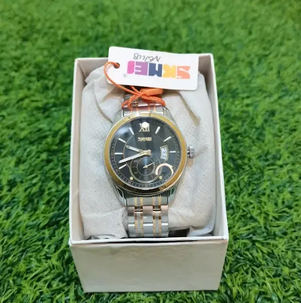 Black Dial Steel Watch