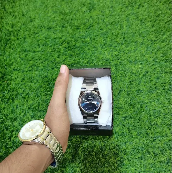 Black Leather Strap Watch