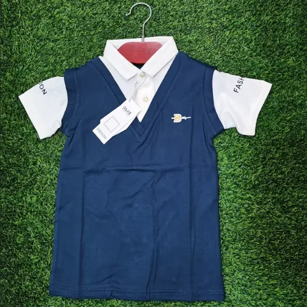 Kids Blue Vest Style Polo