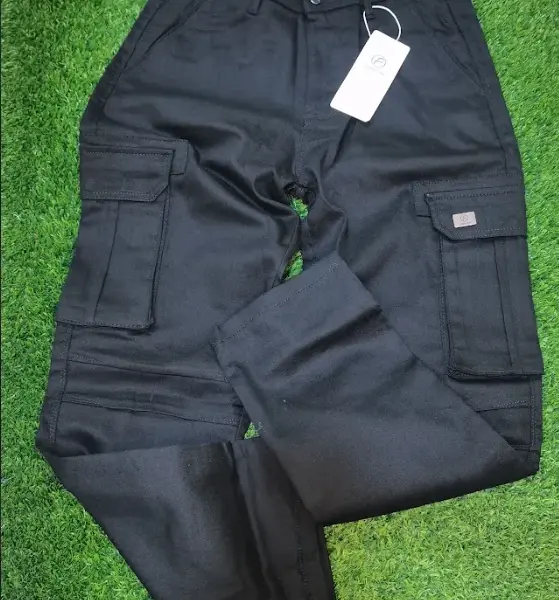 Jet Black Slim Cargo Pant